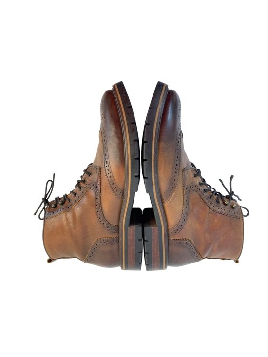 Johnston & Murphy XC Flex Connelly Mens Wingtip Leather Boots Size 10M Side Zip